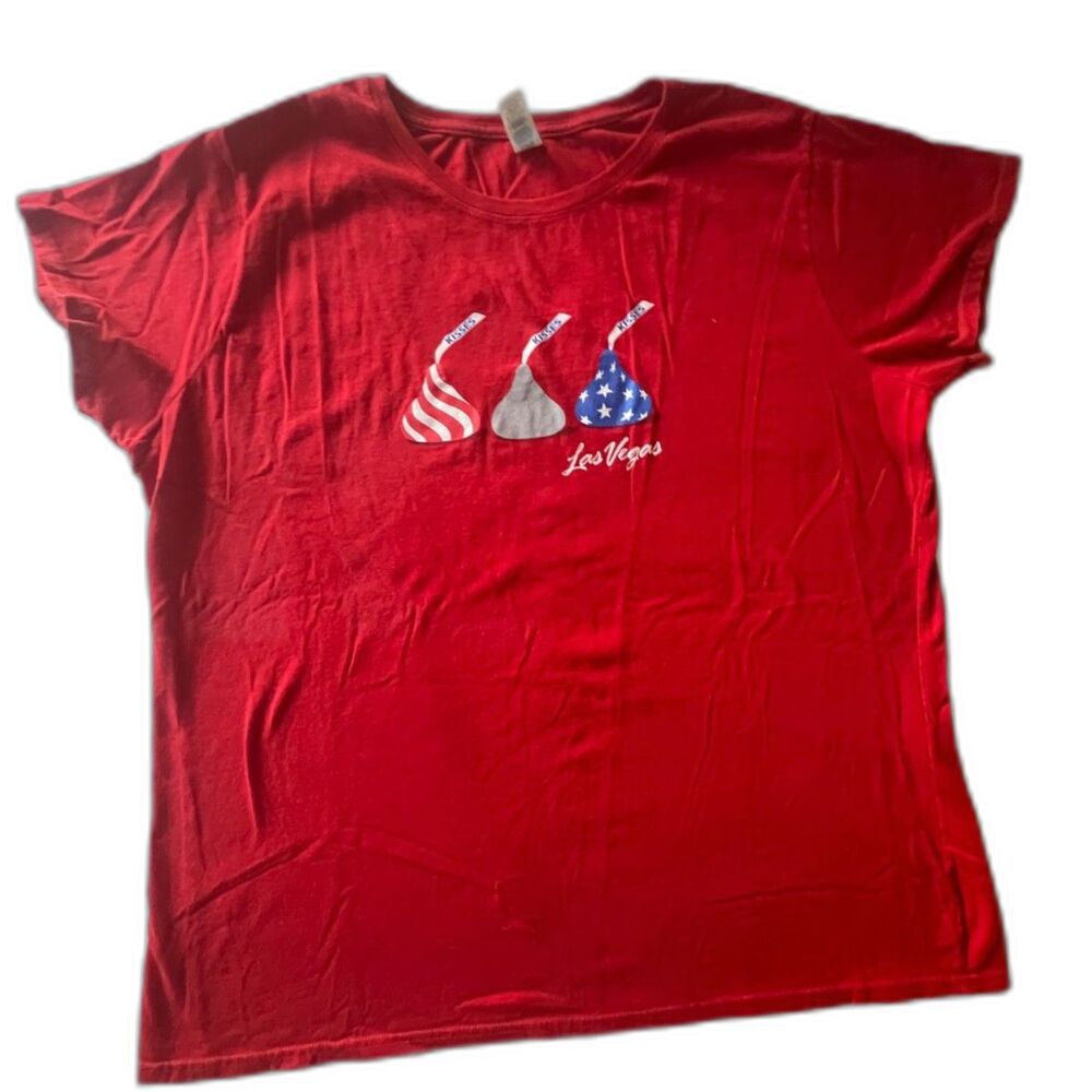 Vintage Hershey Chocolate Kisses Las Vegas Red Plus Size T-Shirt Top Tee 2XL